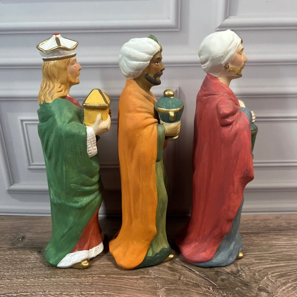 Homco Nativity Wise Men Figurines Multicolor Porcelain 5207 Vintage Set‎ of 3